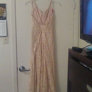 Long nude dress adjustable straps